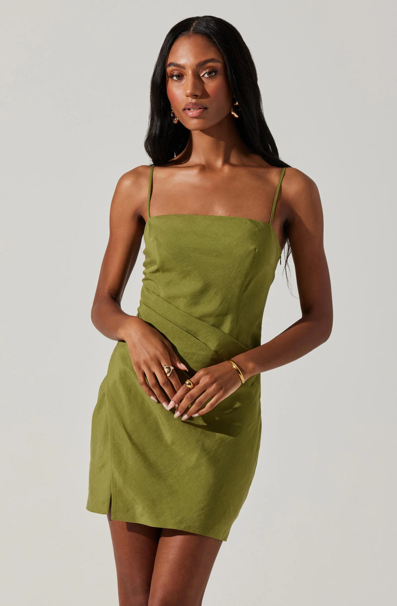 izara mini dress ASTR the Label Women's Isadora Draped Minidress - Green