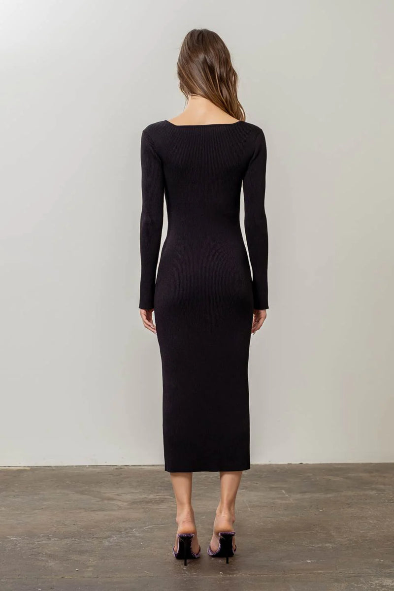Moon River Ribbed Sweater Midi – Ella James