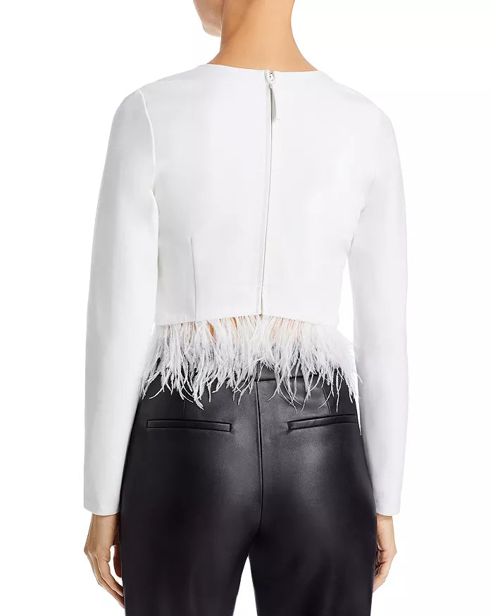 Contrast Layered Crop Top 380, Dune/Winter White