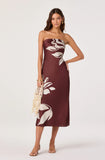 ASTR The Label Annabeth Floral Satin Strapless Maxi Dress