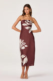 ASTR The Label Annabeth Floral Satin Strapless Maxi Dress