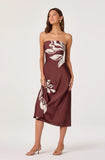 ASTR The Label Annabeth Floral Satin Strapless Maxi Dress