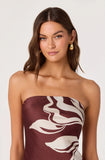 ASTR The Label Annabeth Floral Satin Strapless Maxi Dress