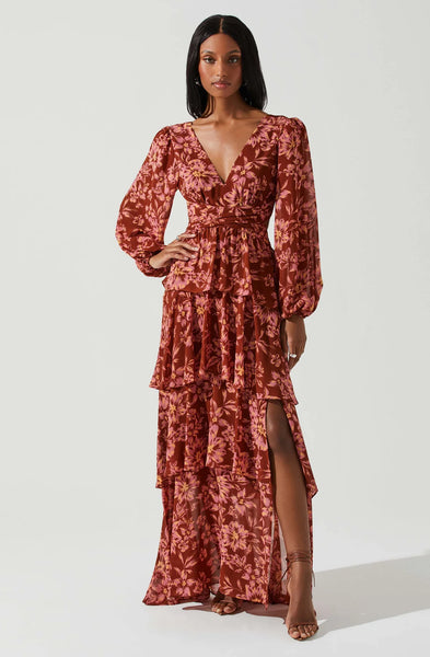 ASTR The Label Anora Floral Tiered Maxi Dress