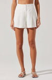 ASTR The Label Artice Pleated Linen-Blend Shorts