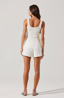 ASTR The Label Artice Pleated Linen-Blend Shorts