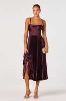 ASTR The Label Ascella Sweetheart Pleated Midi Dress
