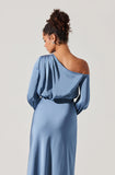 ASTR The Label Elwood Satin Off Shoulder Dress