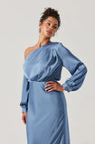 ASTR The Label Elwood Satin Off Shoulder Dress