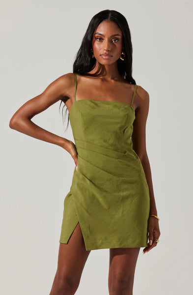 ASTR the Label Women's Isadora Draped Minidress - Green - Size Small ASTR the Label Women's Isadora Draped Minidress - Green - Size Small