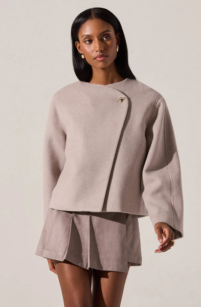 ASTR The Label Jennah Wool-Blend Wrap Jacket