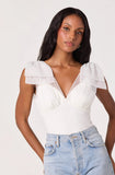 ASTR The Label Maelie Bow Shoulder Bodysuit