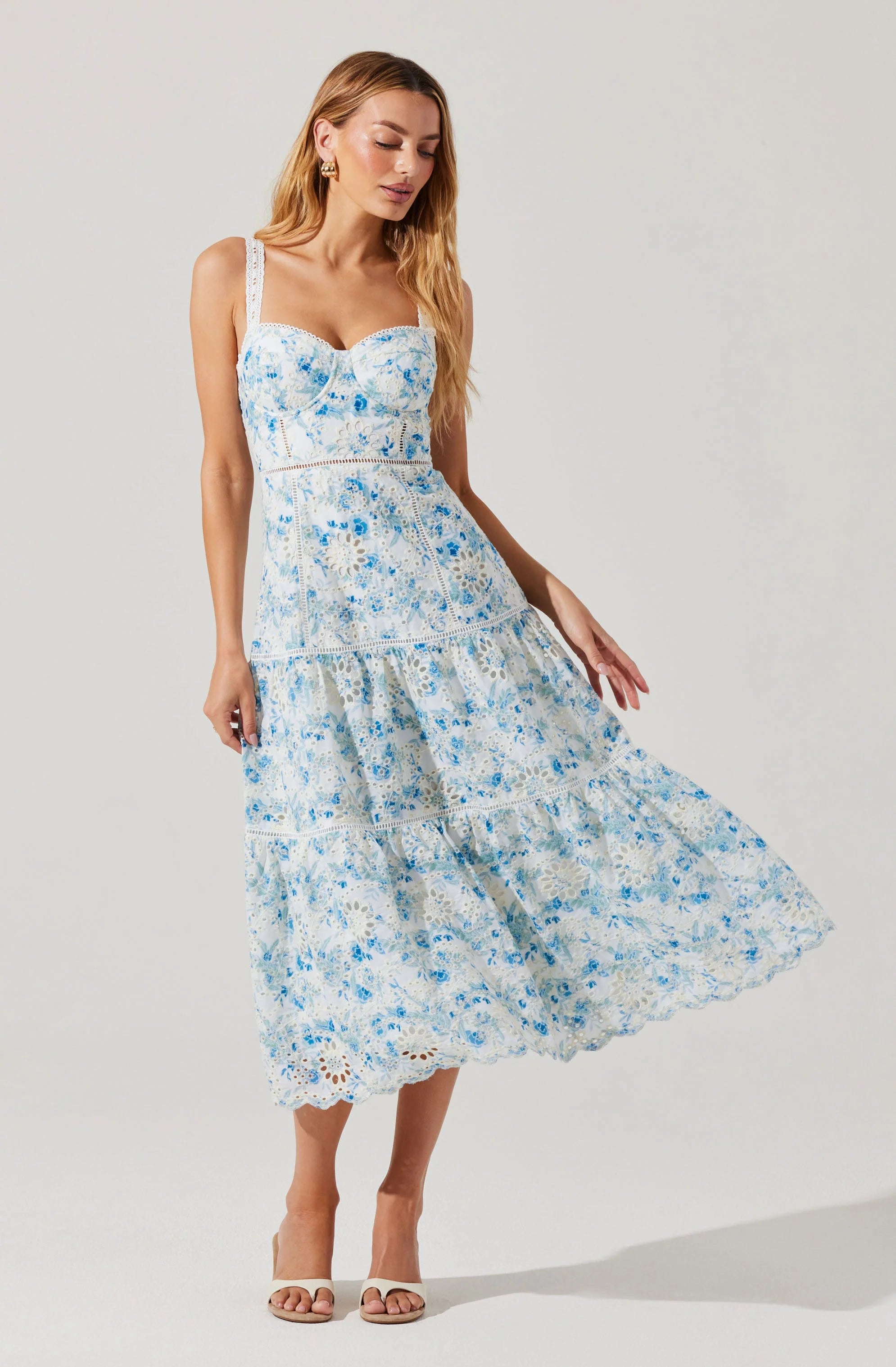 sachin and babi light blue dress Florecita White Embellished Lace Mini Dress With Sash Detail – Club L  London