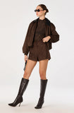 ASTR The Label Rain Faux Suede High-Rise Shorts