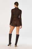 ASTR The Label Rain Faux Suede High-Rise Shorts
