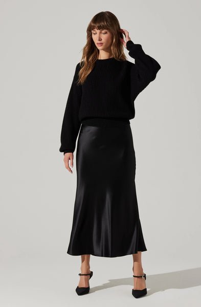 ASTR The Label Windsey Satin Maxi Skirt