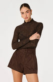 ASTR The Label Rain Faux Suede High-Rise Shorts
