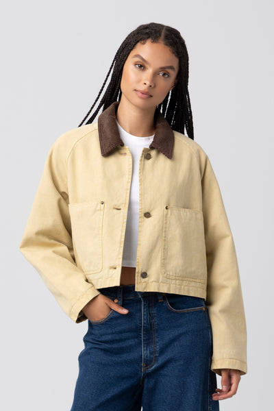 Blank NYC Breaking Camp Cropped Twill Jacket