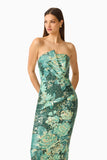 Elliatt Meliora Column Midi Dress in Green Floral
