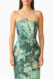 Elliatt Meliora Column Midi Dress in Green Floral