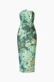 Elliatt Meliora Column Midi Dress in Green Floral