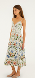Farm Rio Off-White Stitched Garden Midi Dress