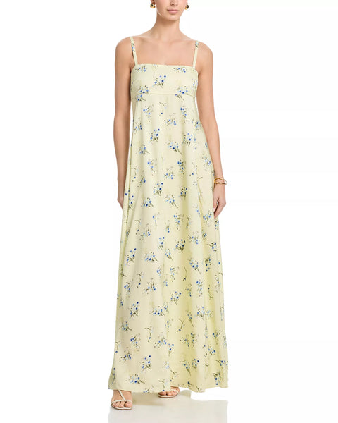 french connection floral maxi dress French Connection Women's Ennis Satin Harper Maxi Dress - Yellow - Size M