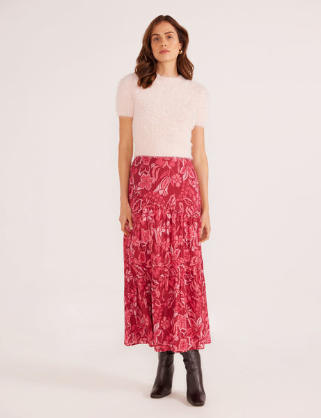 Minkpink Mae Tiered Midi Skirt