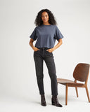 Richer Poorer Relaxed Crop Tee in Blue Steel
