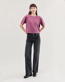 Richer Poorer Relaxed Crop Tee in Burgundy