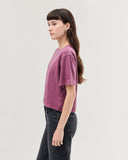 Richer Poorer Relaxed Crop Tee in Burgundy