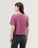 Richer Poorer Relaxed Crop Tee in Burgundy