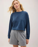 Richer Poorer Relaxed Crop Long Sleeve Tee in Moonlit Ocean
