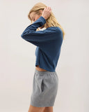 Richer Poorer Relaxed Crop Long Sleeve Tee in Moonlit Ocean