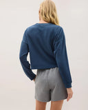 Richer Poorer Relaxed Crop Long Sleeve Tee in Moonlit Ocean
