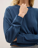 Richer Poorer Relaxed Crop Long Sleeve Tee in Moonlit Ocean