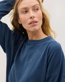 Richer Poorer Relaxed Crop Long Sleeve Tee in Moonlit Ocean
