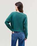 Richer Poorer Relaxed Crop Long Sleeve Tee in Rainforest