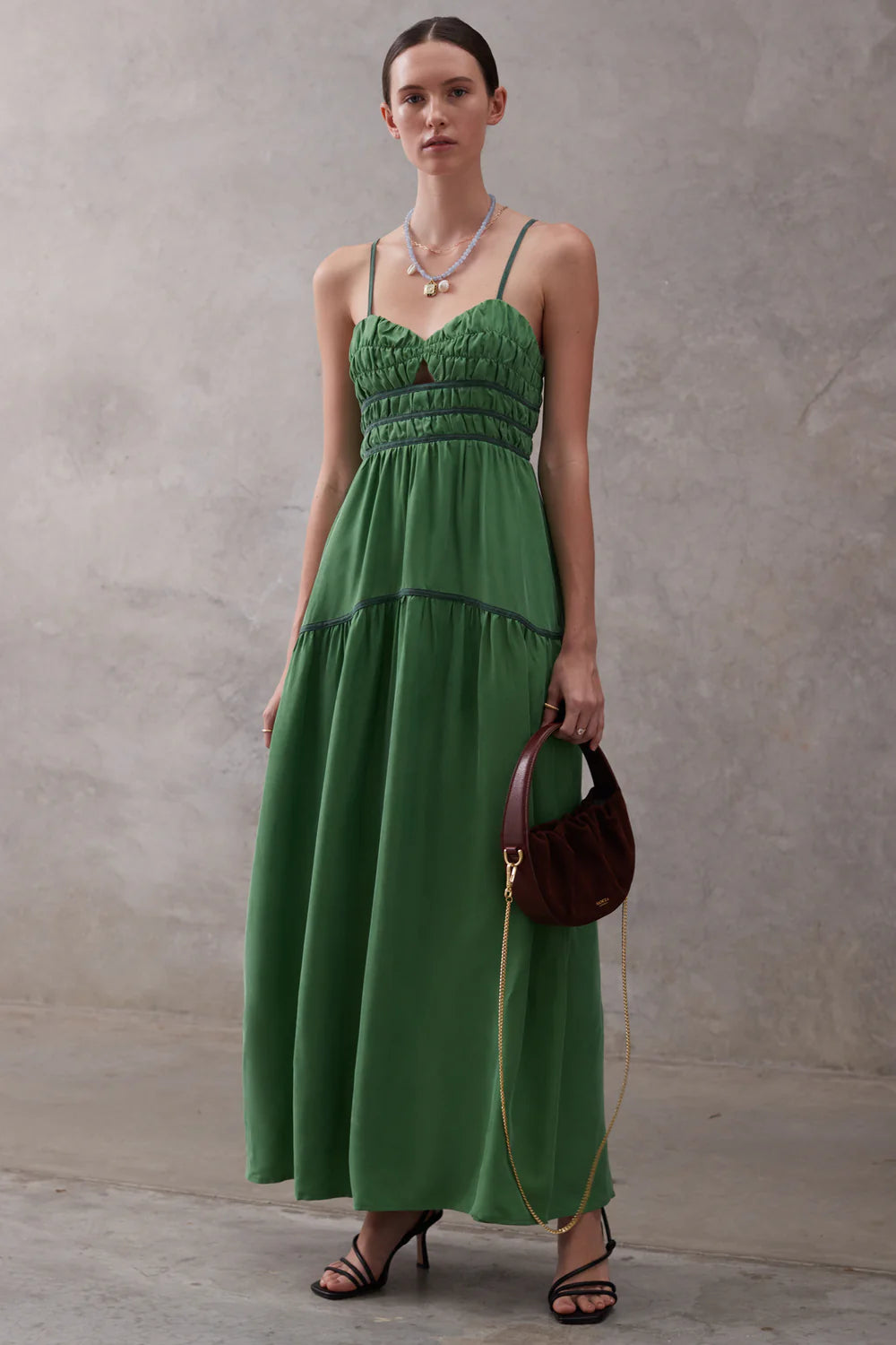 sancia green dress Savannah Halter Maxi Dress by Sancia in Green, Size: 1X at Anthropologie