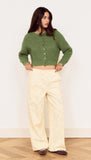 Minkpink Eden Green Cable Knit Cropped Cardigan
