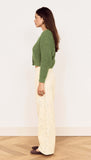 Minkpink Eden Green Cable Knit Cropped Cardigan