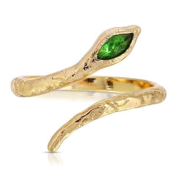 Elizabeth Stone Mystic Serpent Ring - Green Quartz