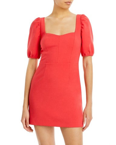 french connection red dress Whisper Cut Out How To Wear Bridesmaid gathered waist and discreet CATEGORY_The Elys Edit Color:Viridian