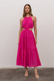 Moon River Cutout Tiered Maxi Dress