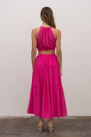 Moon River Cutout Tiered Maxi Dress