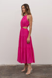 Moon River Cutout Tiered Maxi Dress